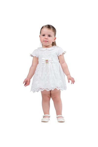 Babexi Summer Heart Pearl Dress White