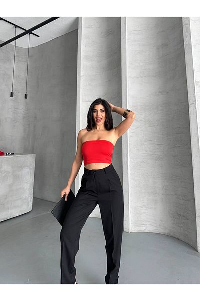 LOBOLIC Pantaloni din țesătură cu talie înaltă – Casual și Office Chic