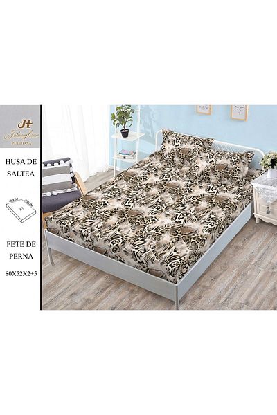 FIONNA.RO Elasticated Duvet Cover and Pillowcases Made of Finet 180x200cm - Animal Print