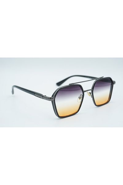 By Ella Eyes Unisex Sunglasses Rectangle Black Frame Gradient Glass
