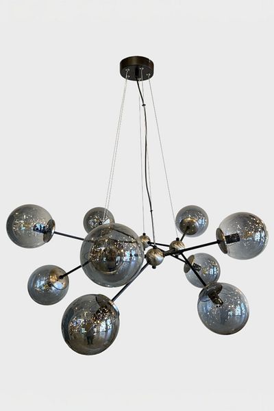 Favori Aydınlatma 10 Arm Modern Pendant Chandelier with Smoked Glass