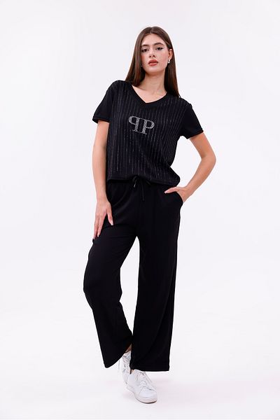 MODAMİNEM Women's Modal Pocket Suit with Stone Detail