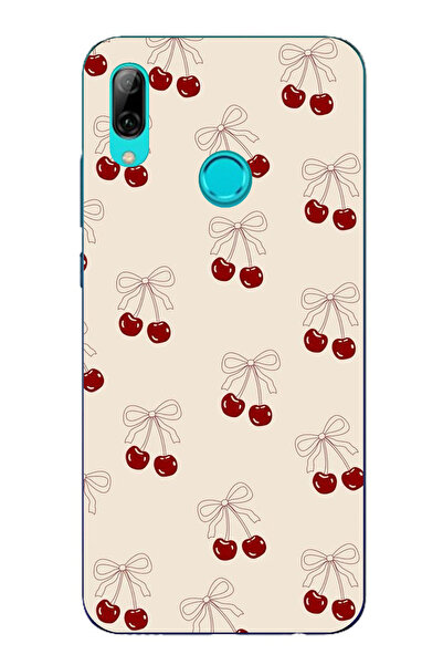 TechTree Huawei P Smart 2019 Uyumlu Fiyonklu Kirazlar Şeffaf Silikon Kılıf