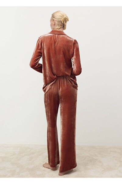 MANGO Woman Kadife ipek pantolon