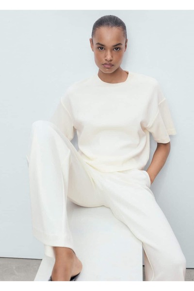 MANGO Woman Pamuklu kısa kollu tişört