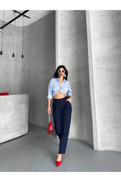 LOBOLIC Pantaloni din țesătură cu talie înaltă – Casual și Office Chic