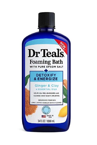 Dr Teals حمام دكتور تيل الرغوي، مزيل للسموم ومنشط للجسم بالزنجبيل والطين - ١٠...