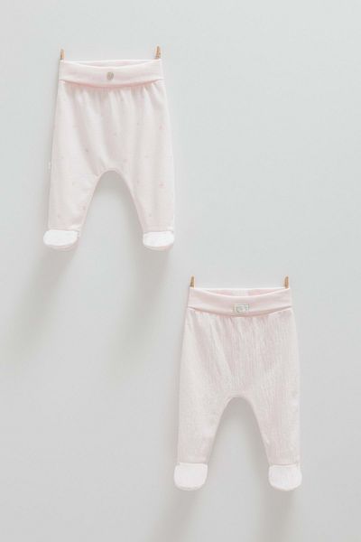 Caramell Floral Front Button Double Trousers Pink