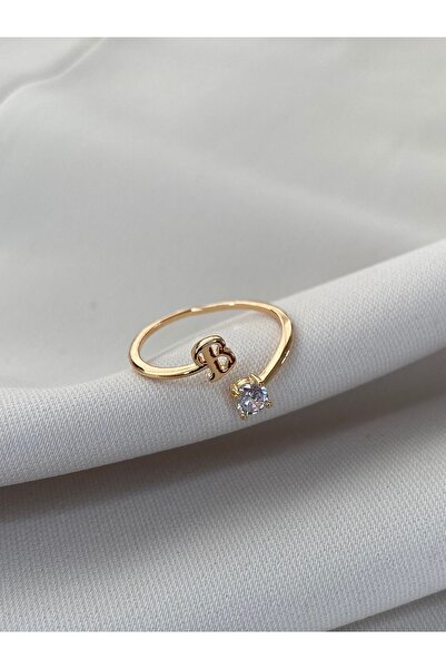 TAYS Accessories B Harfli Taşlı Yüzük