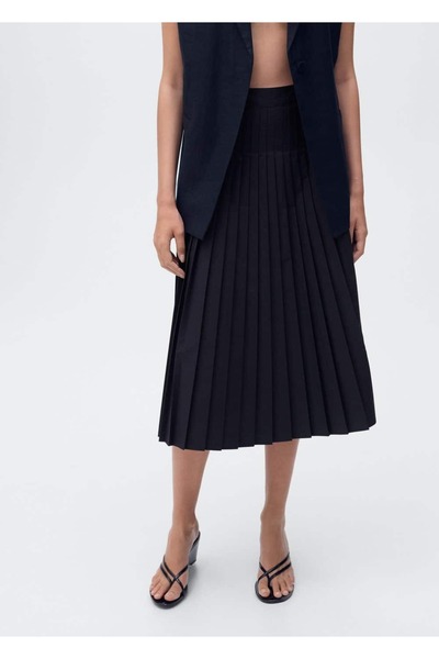 MANGO Woman Pileli midi etek