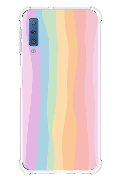 TechTree Samsung Galaxy A7 2018 Compatible Rainbow Colorful Transparent Silic...