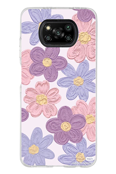 TechTree Poco X3 / NFC / PRO Uyumlu Renkli Papatyalar Sulu Boya Şeffaf Siliko...