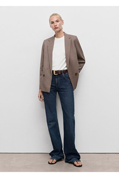 MANGO Woman Mikro kaz ayağı kruvaze blazer ceket