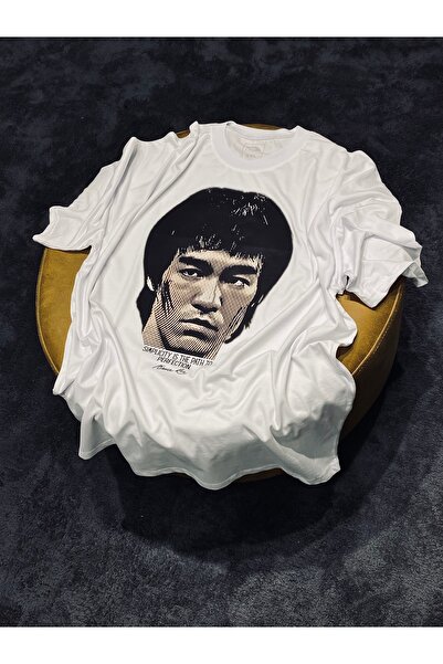 Spark Collection Bruce Lee Silhouette 100% βαμβακερό μπλουζάκι με λαιμόκοψη με λαιμόκοψη