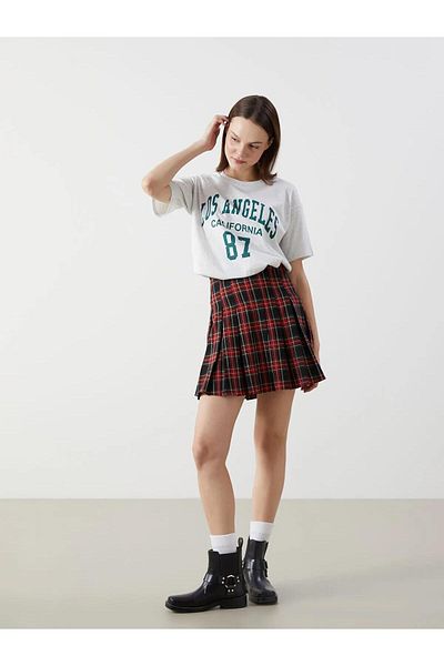 LC Waikiki Tricou pentru femei XSIDE cu guler rotund, imprimat Los Angeles (S5)