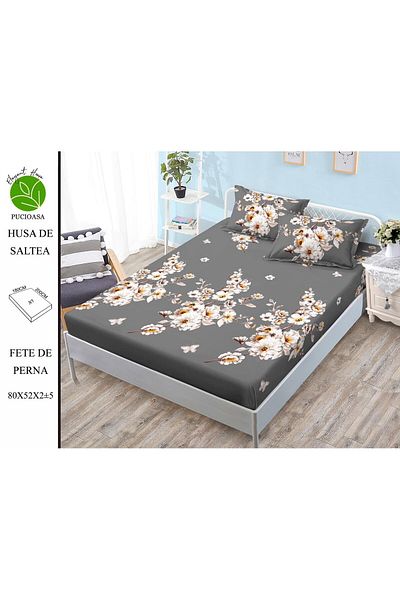 FIONNA.RO Elasticated Pillowcase and Pillowcases Made of Finet 180x200cm - Flowers on the Branch