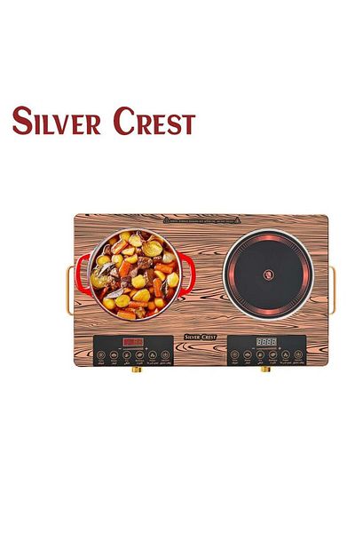 Silver Crest Electric Stove with Two Infrared Burners – 3500W Each | Quadruple LED Display, Smart