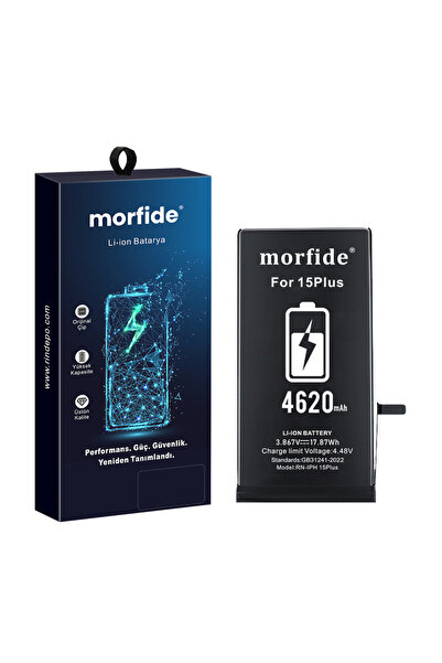 morfide Apple iPhone 15 Plus Uyumlu 4620mAh Yüksek Kapasiteli Batarya - Geliş...