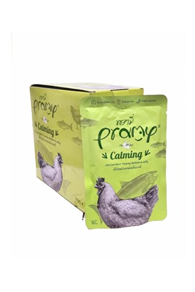 pramy كارتون برامي دجاج مع السالمون في الجيلي للقطط الصغيره والكبيره 840جرام