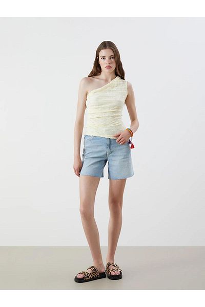 LC Waikiki Xside One Shoulder Textured Gathered Blouse (S5)