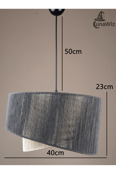 Luna Wiz Zigzag Formlu El Yapımı Makrome Avize