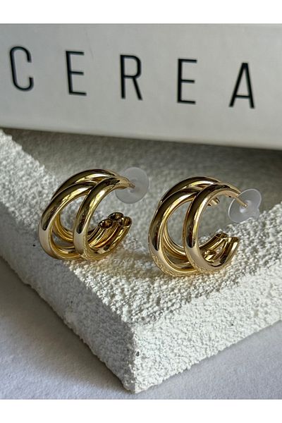 Rossetto Atelier Gold 3 Ring Look Earrings