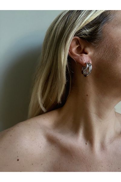 Rossetto Atelier Silver 3 Ring Look Earrings