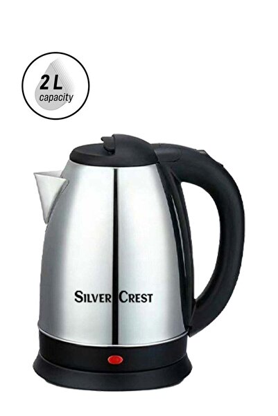 Silver Crest Electric Kettle 2L Capacity, 1800W, Stainless Steel, Elegant and Safe Design with 0.9L