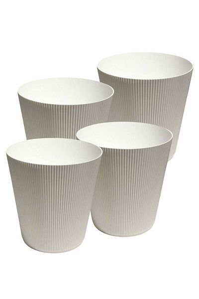 ALMUFARREJ 4 Pieces White Plastic Trash Bin