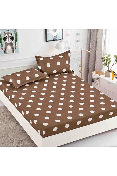 FIONNA.RO Elasticated Duvet Cover and Pillowcases Made of Finet 180x200cm - Brown