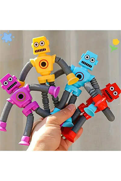 MİNGODAN 1 Adet Vantuzlu Oyuncak Uzaylı Robot Uzayan Vantuzlu Yapışan Vakumlu...