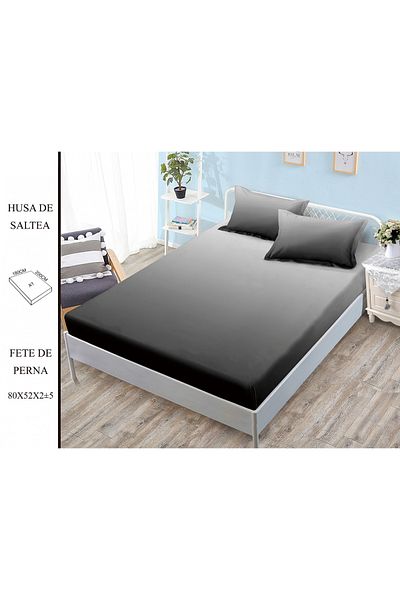 FIONNA.RO Elasticated Duvet Cover and Pillowcases in Finet 180x200cm - Gradient Grey
