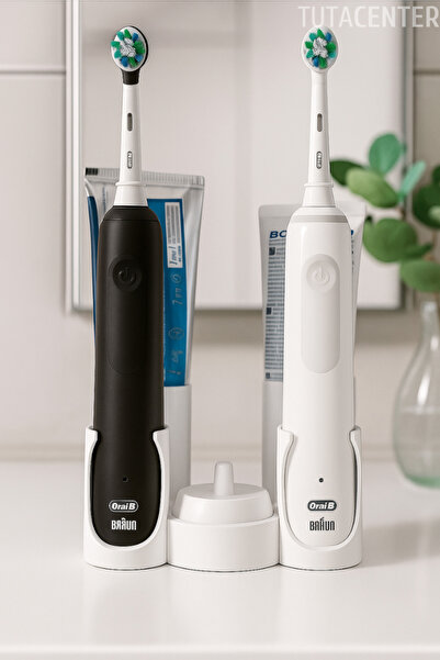 TUTACENTER Sarjlı Ve Pilli Diş Fırçası Tutucu 2'li (Diş Macunu Gözü Organizat...