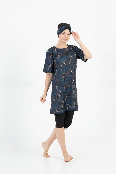 by İGP Women's Hijab Quick Dry Half Sleeve Capri Swimsuit