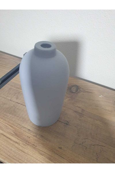 Lapida Home Decor Modern Gray Stone Powder Vase |   Minimalist Table Top Accessory 17 cm