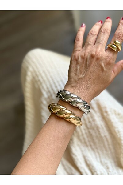 Rossetto Atelier سوار مشبك ملتوي ذهبي مستورد