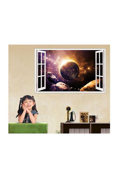 BV Decorative sticker, 3D window, Planet, 85 cm, 1042STK