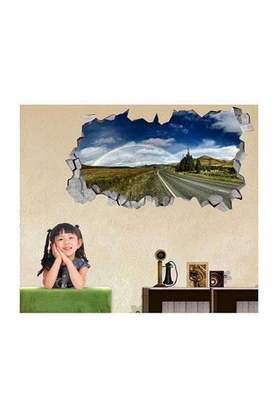 BV Decorative sticker, 3D hole in the wall, Rainbow, 85 cm, 190STK-1
