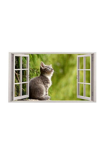 BV Decorative sticker, 3D window, Cat, 85 cm, 500PCS
