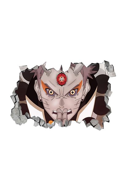 BV Decorative sticker, 3D hole in the wall, Naruto, 85 cm, 1053STK-2