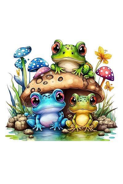 BV Decorative Sticker with Frogs, Multicolor, 60 cm, 1200PCS
