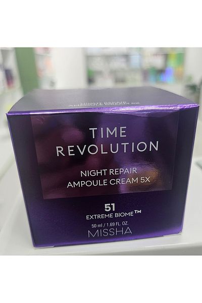 Missha Time Revolution Night Repair Ampoule Cream, 50ML, Night Repair Ampoule Cream 5X, 1.69