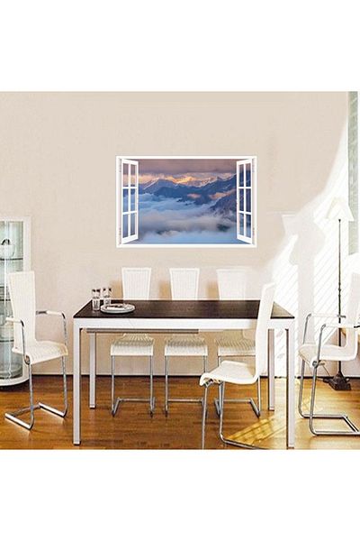 BV Decorative Sticker, 3D Window, Mountain Landscape, 85 cm, 602STK
