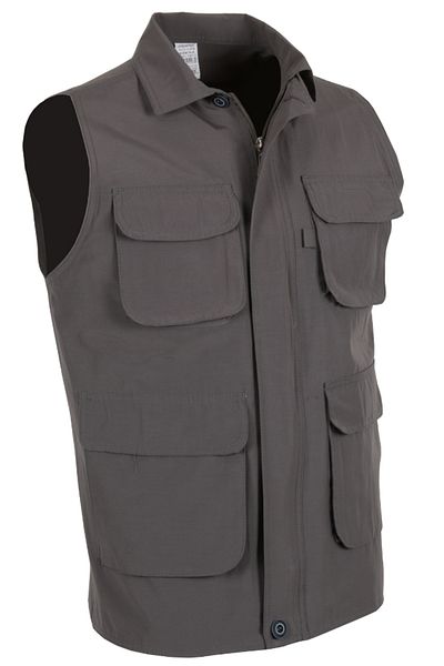 Modarar Ανδρικό λινό γιλέκο Reguler Fit γιακά Γκρι Χρώμα RAR01356