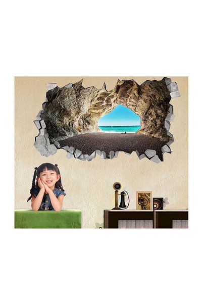 BV Decorative sticker, hole in the wall 3D, Beach, 85 cm, 167STK-1