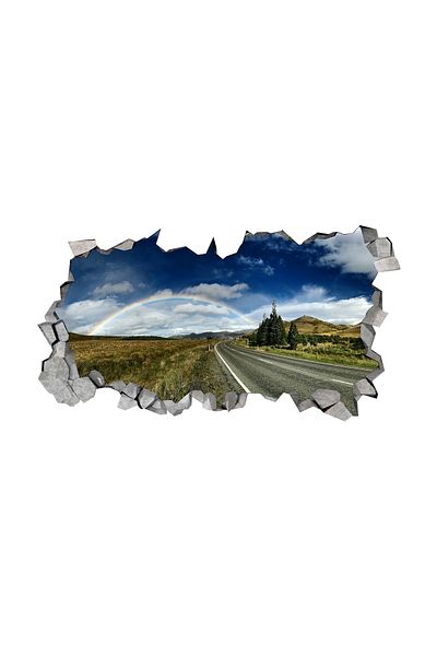 BV Decorative sticker, 3D hole in the wall, Rainbow, 85 cm, 190STK-1