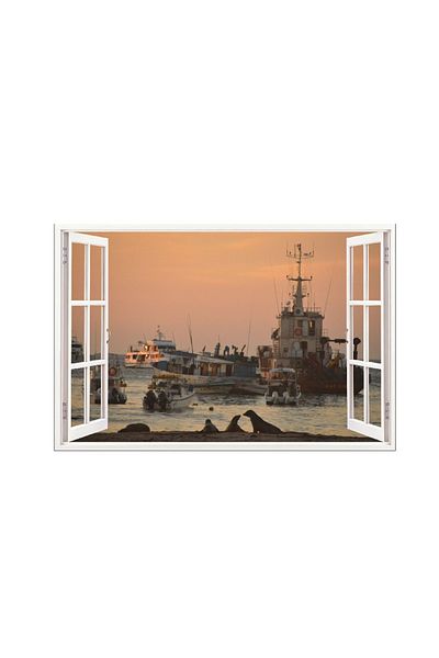 BV Decorative sticker, 3D window, Marine ships, 85 cm, 668STK
