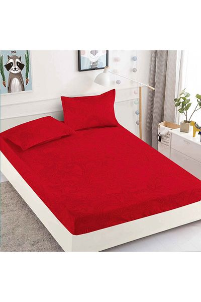 FIONNA.RO Elasticated Duvet Cover and Pillowcases Made of Finet 180x200cm - Royal Red
