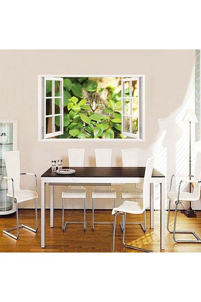 BV Decorative sticker, 3D window, Cat, 85 cm, 503STK