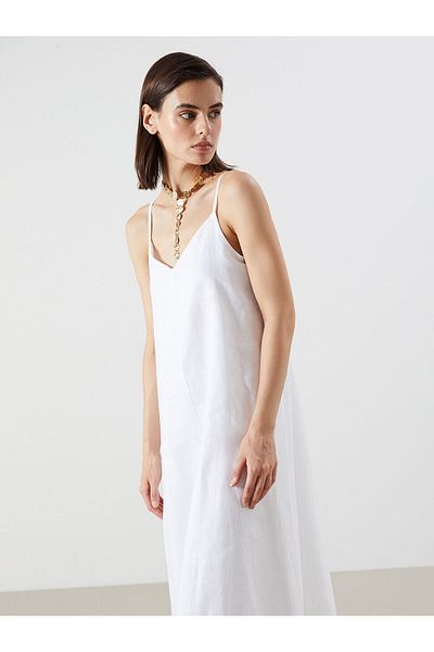 LC Waikiki Rochie 100% in, cu decolteu in V, linie A
